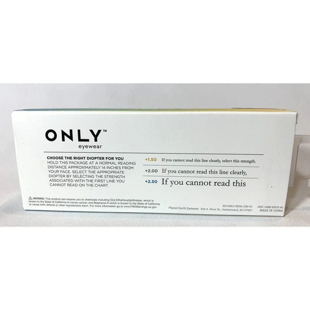ONLY Eyewear Mens Readers Sunglasses‎ Bifocal 2.00 Black Square The Executive